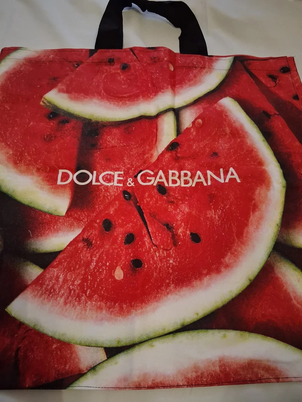 Rear DOLCE & GABBANA Red Oversized Tote Bag - Watermelon Print- NWOT